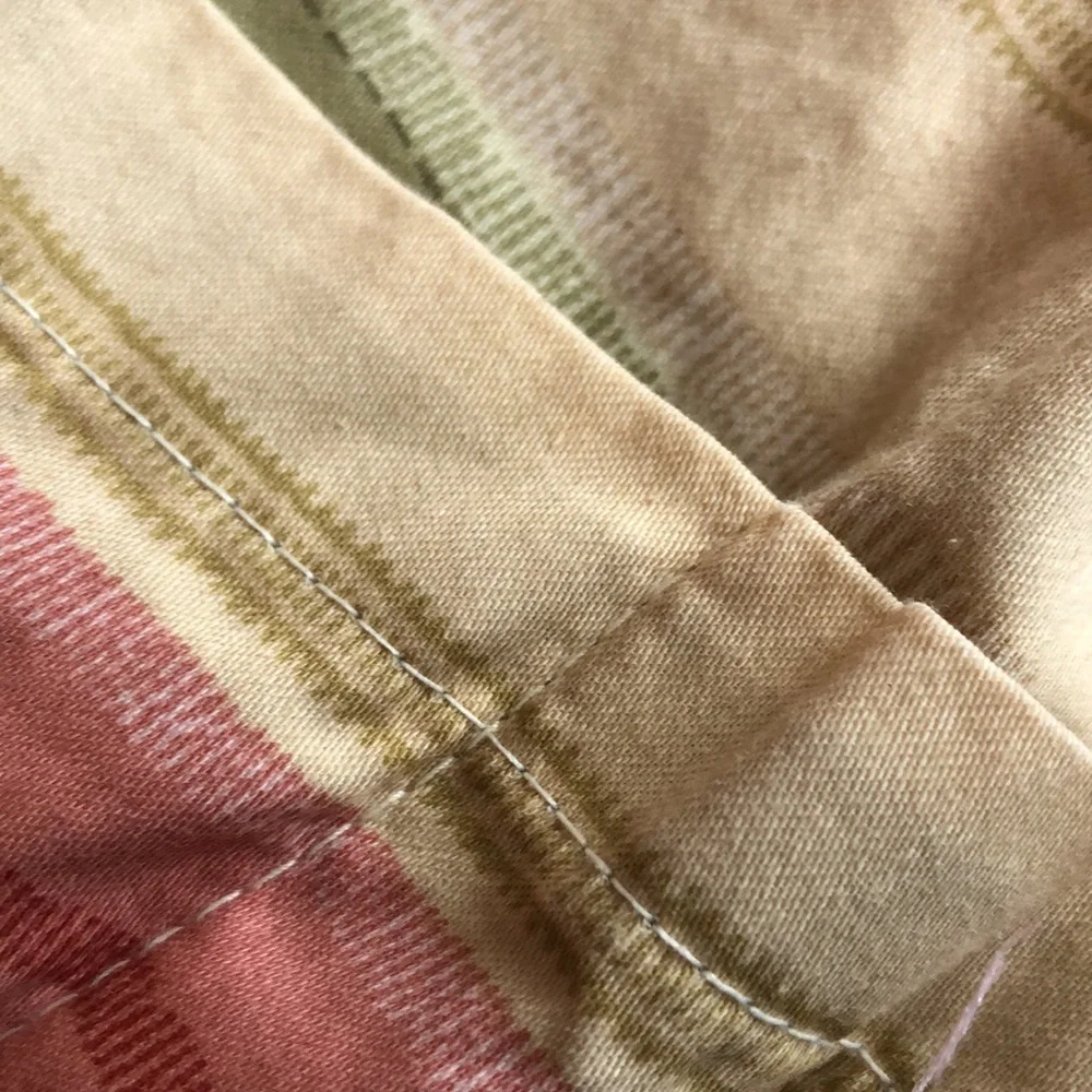 WAVERLY FOREVER YOURS GOLD ROSE PINK STRIPE FLORAL European sham 90s vibe